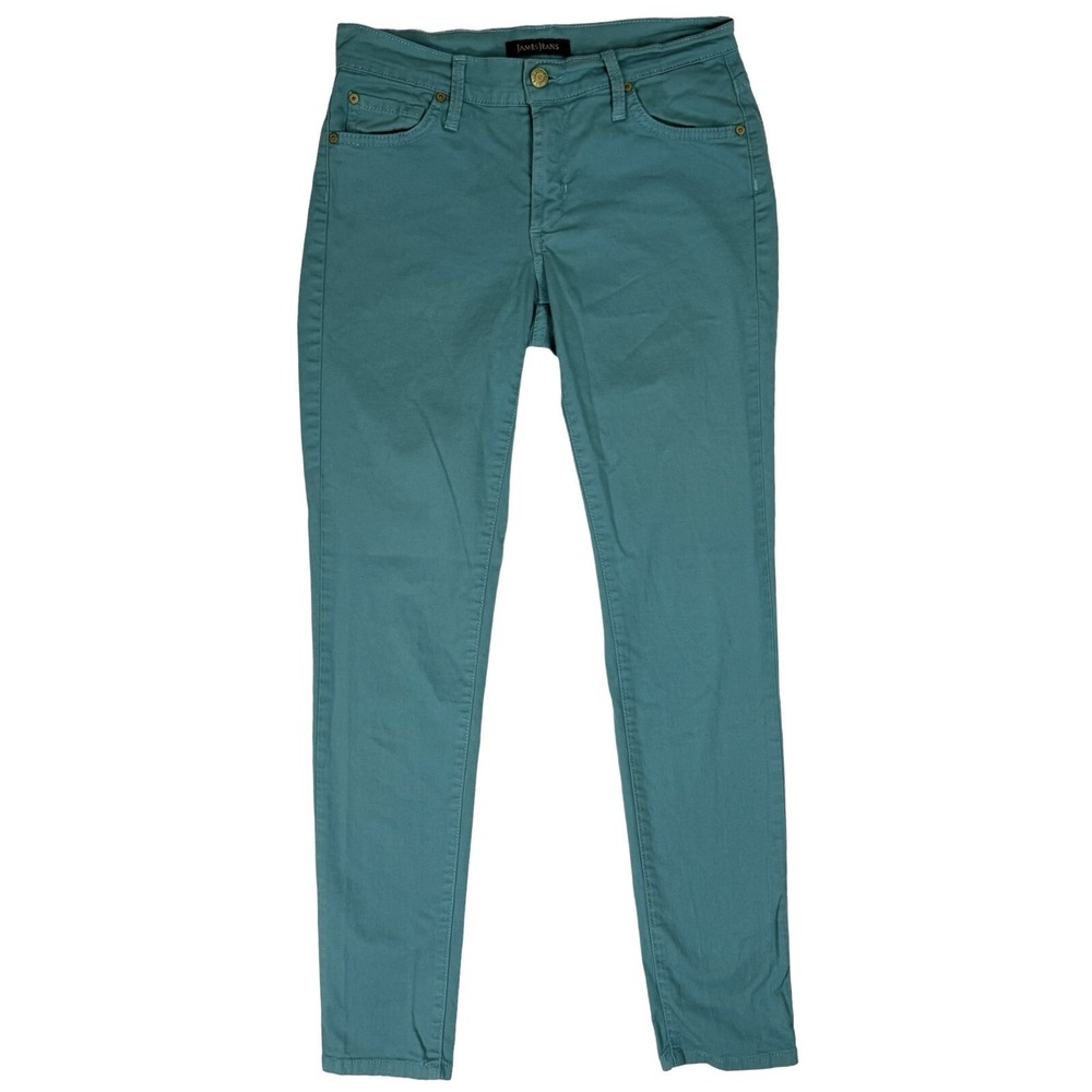 James‎ Jeans Twiggy Skinny Jeans Size 26 Mid Rise Turquoise Blue Stretch USA